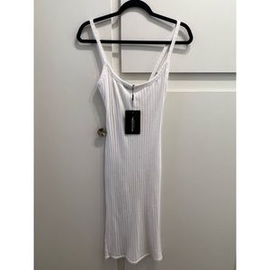 Pretty Little Thing White Ribbed Midi Dress - 4